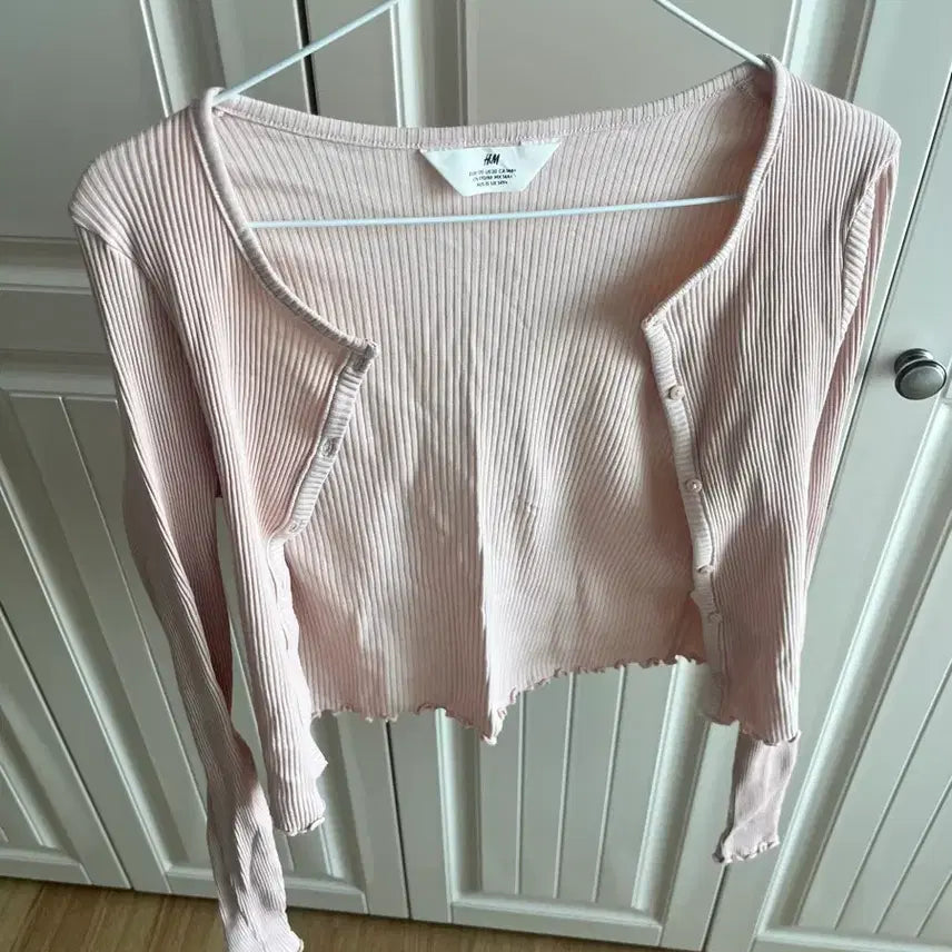 [BUNJANG] H&M Pink Cotton Cardigan (Size 44-55) / hm 핑크 가디건 면95_ 44-55사이즈