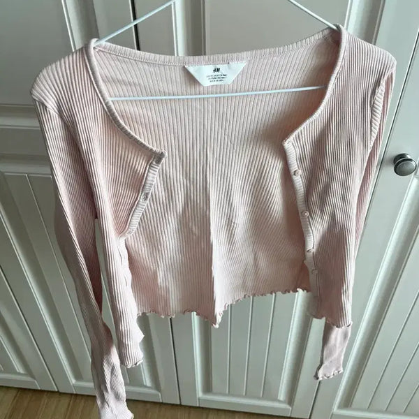 [BUNJANG] H&M Pink Cotton Cardigan (Size 44-55) / hm 핑크 가디건 면95_ 44-55사이즈