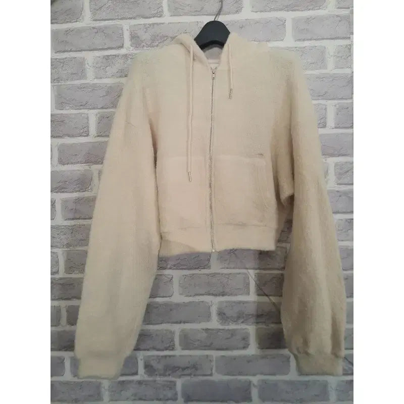 [BUNJANG] RVE Ivory Batwing Cropped Hoodie Cardigan / RVE 아이보리 가오리 크롭후드가디건/알뜰한여우