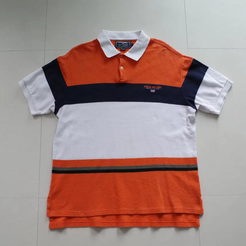[BUNJANG] Polo Sport 90s Big Stripe PK Collar T-Shirt / 90s 폴로스포츠 빅스트라이프 PK카라티