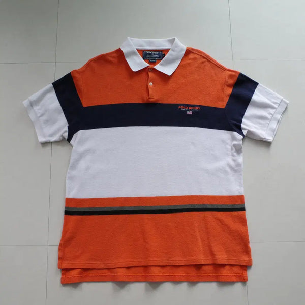 [BUNJANG] Polo Sport 90s Big Stripe PK Collar T-Shirt / 90s 폴로스포츠 빅스트라이프 PK카라티