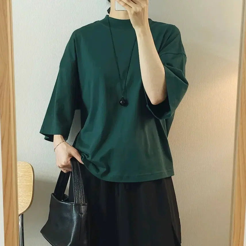 [BUNJANG] COS Women's Oversized Short Sleeve T-Shirt Green XS / (XS)코스 여성 반팔 티셔츠 오버핏 루즈핏 그린 H15W3300