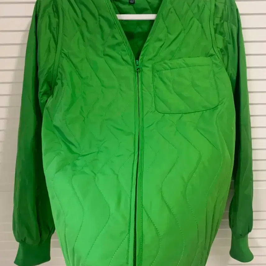 [BUNJANG] Stussy Quilted 2-Way Jacket Vest Green Lightweight Padded / 반값택포) STUSSY 스투시 퀼티드 투웨이 자켓 베스트 그린 경량패딩