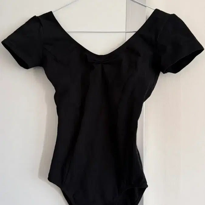 [BUNJANG] Adult Women's Short Sleeve Ballet Leotard / [여성성인발레복]블랙 반팔 발레 레오타드