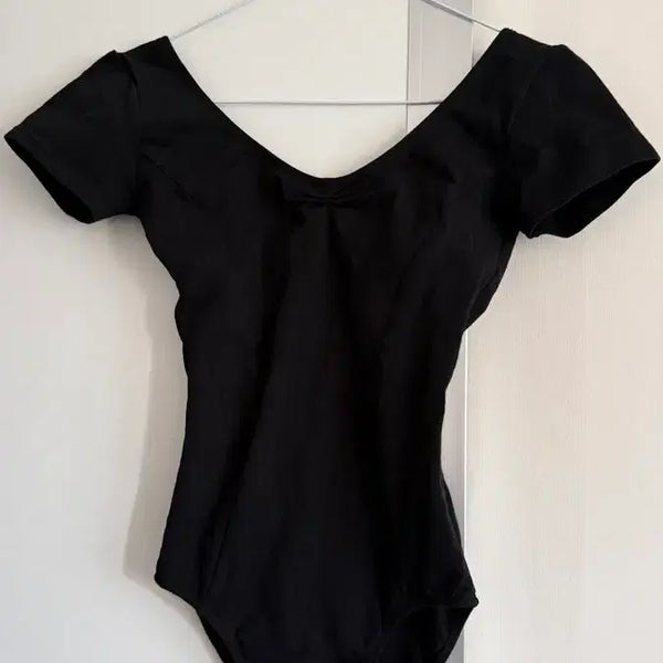 [BUNJANG] Adult Women's Short Sleeve Ballet Leotard / [여성성인발레복]블랙 반팔 발레 레오타드