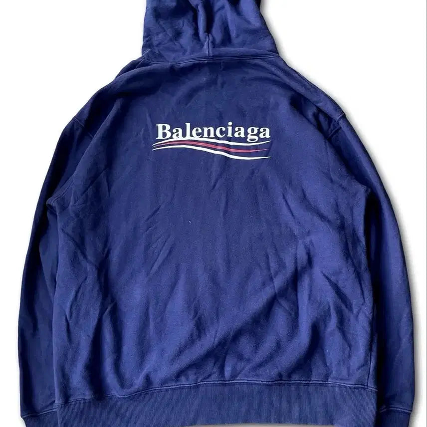 [BUNJANG] Balenciaga 17FW Campaign Wave Logo Hoodie Navy / <급처> 정품 발렌시아가 17FW 캠페인 웨이브 로고 후드 네이비