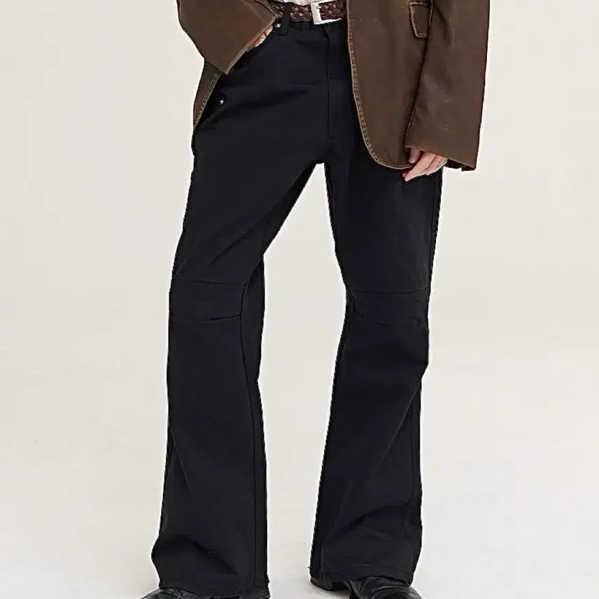 [BUNJANG] Akashi Rough Panel Sagging Flare Pants Fade Black L / (새상품 우체국 택포가격) 아케시 러프패널 새깅플레어팬츠 페이드블랙 L