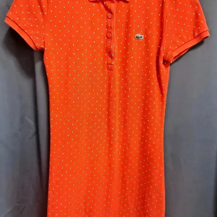 [BUNJANG] Lacoste Orange Dot Pique Dress / 라코스테 오렌지 도트 피케 원피스