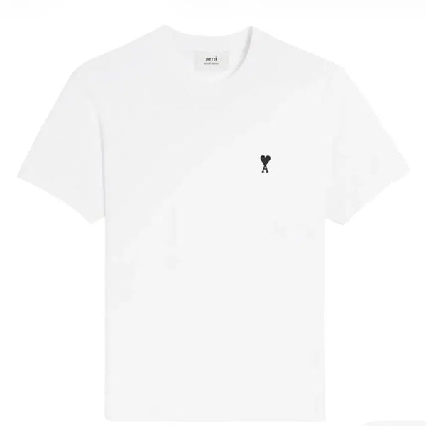[BUNJANG] AMI Small Heart Logo Light Cotton Jersey T-Shirt White/Black [M, L] / 아미 스몰 하트 로고 라이트 코튼 저지 티셔츠 화이트 블랙 [M,L]
