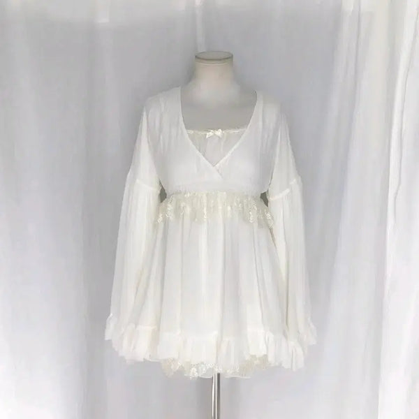 [BUNJANG] Vintage Beige Blouse Tunic / 라떼갸루 빈티지 베이지 블라우스 튜닉