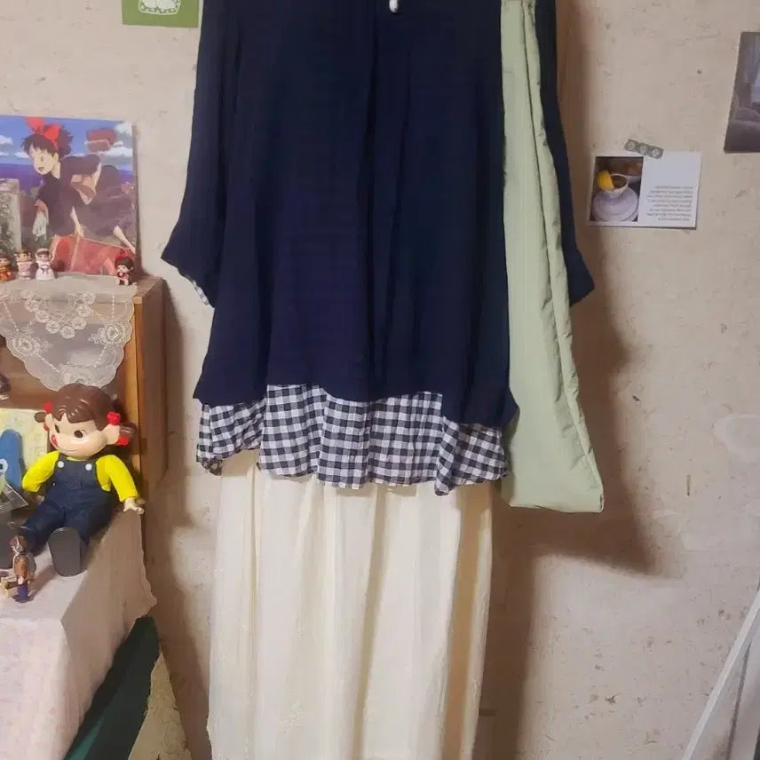 [BUNJANG] Vintage Hagumi Layered Linen Dress / 빈티지하구미 레이어드 스타일 린넨