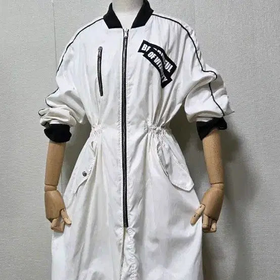 [BUNJANG] Egoist White Long Field Jacket / 에고이스트 화이트 롱 야상