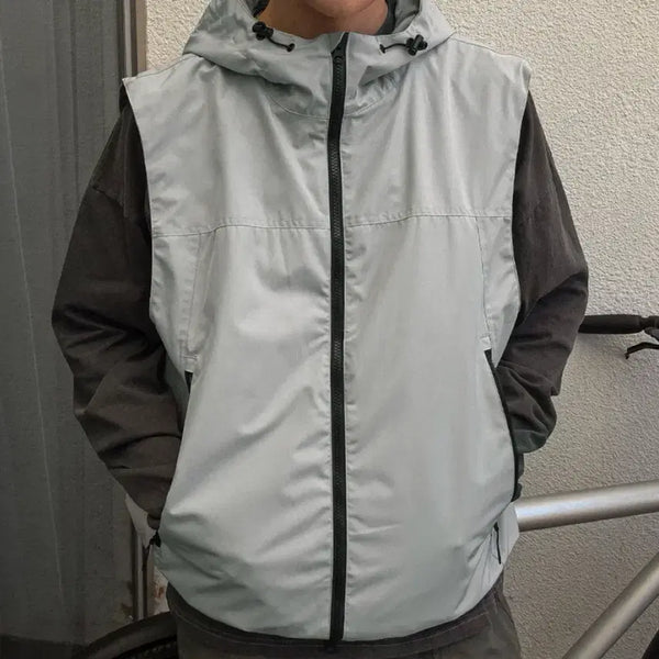 [BUNJANG] Hooded Vest Jumper Grey XL / 후드 베스트 점퍼 그레이 XL(105-110) 사이즈 판매합니다.[새상품