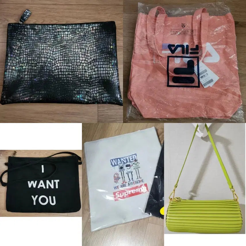 [BUNJANG] Fila Supreme Eco Bag, Cross Bag, Pouch Set / [새상품] 휠라 슈프림 에코백, 크로스백, 파우치 가방 모음