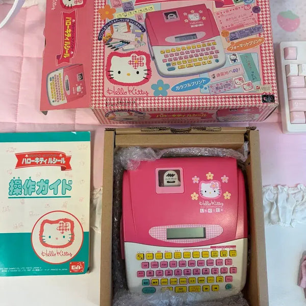 [BUNJANG] Hello Kitty Label Maker / 정상작동)고전문구 헬로키티 라벨기 키티 라벨 프린터 라벨스티커