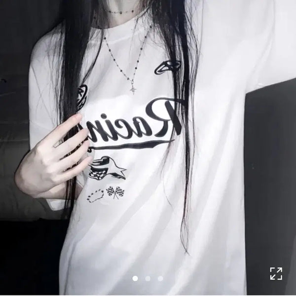 [BUNJANG] Ablery Racing Short Sleeve T-Shirt / 에이블리 레이싱 반팔 티셔츠 데일리반팔