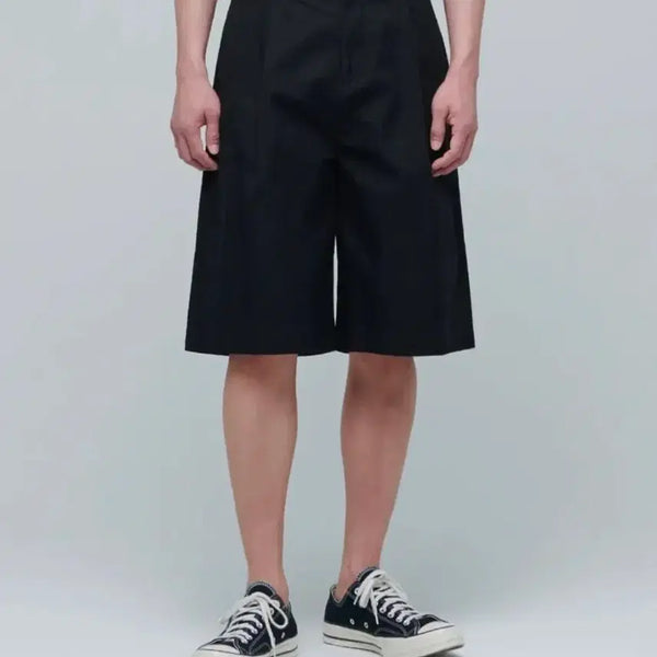 [BUNJANG] Standard Cotton Wide Bermuda Shorts Black 32 / 무탠다드 코튼 와이드 버뮤다 팬츠 반바지 32 블랙