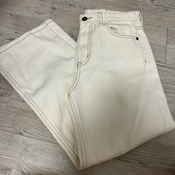 [BUNJANG] Stitch Cotton Pants (Ivory/S) / 스티치 코튼 팬츠(아이보리/s)