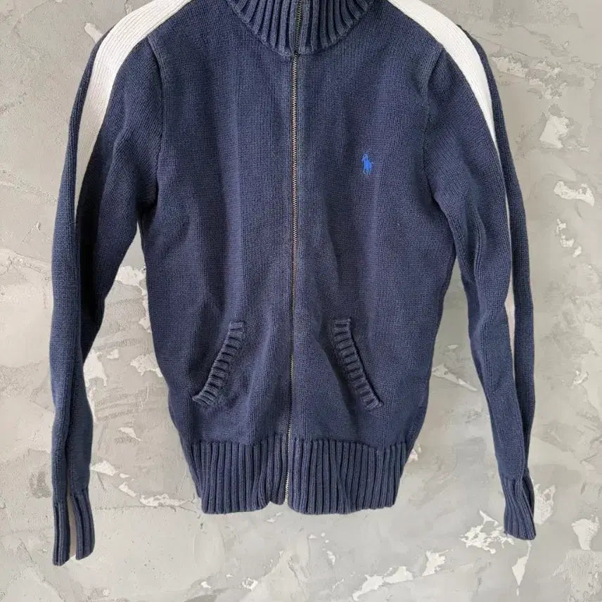 [BUNJANG] Ralph Lauren Navy Knit Zip-Up Cardigan - Size M / 랄프로렌 네이비 니트 집업 가디건 m