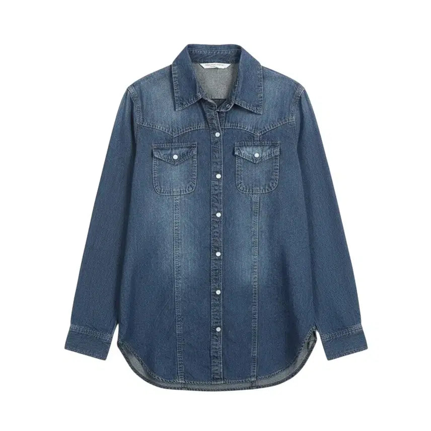 [BUNJANG] BLUE'ET Washed Denim Basic Shirt / 여성F / BLUE'ET 워싱 데님 베이직 청셔츠BL 33-18