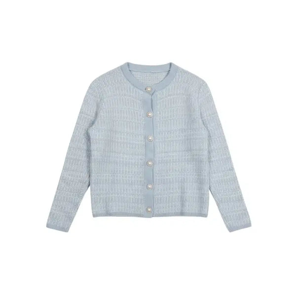 [BUNJANG] Women's Simple Tweed Cardigan (Light Blue) / 여성F / 심플리 트위드 연블루 가디건BL 33-19