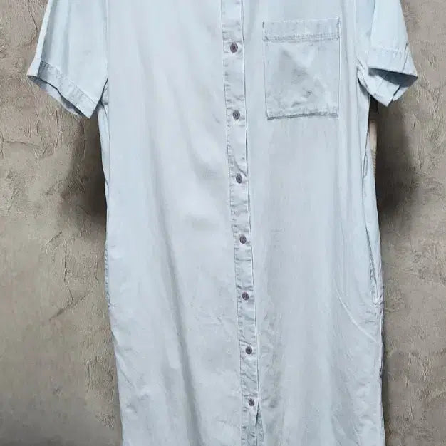 [BUNJANG] CLOVIS Denim Shirt Dress Light Blue / CLOVIS 데님 셔츠 원피스 하늘색