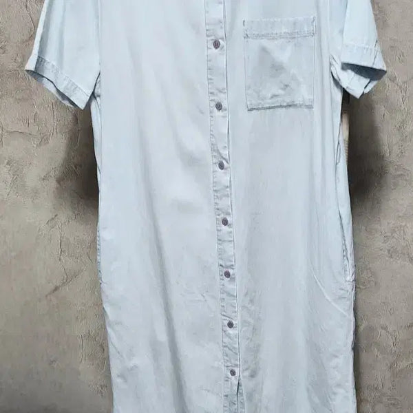 [BUNJANG] CLOVIS Denim Shirt Dress Light Blue / CLOVIS 데님 셔츠 원피스 하늘색
