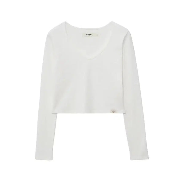 [BUNJANG] GLOWNY Classic V-Neck Long Sleeve T-Shirt / 글로니 classic v neck long sleeve 롱슬리브 티셔츠