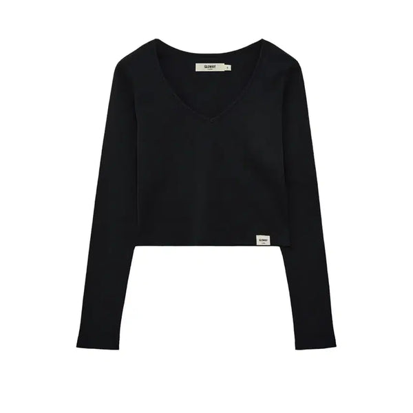 [BUNJANG] Glony Classic V-Neck Long Sleeve T-Shirt / 글로니 classic v neck long sleeve 롱슬리브 티셔츠