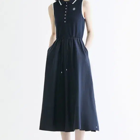 [BUNJANG] Tommy Hilfiger Woven Mix Sleeveless Long Dress / 타미힐피거 우븐믹스 슬리브리스 롱 원피스