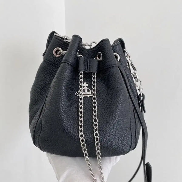 [BUNJANG] Vivienne Westwood Shoulder Bag Clutch Bag Black Silver Hardware Chain / 비비안웨스트우드 숄더백 클러치백 블랙 은장 체인