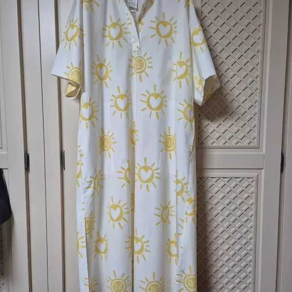 [BUNJANG] Max Mara Yellow Sun Pattern Cotton Maxi Dress / Max Mara 맥시 드레스(미착용)