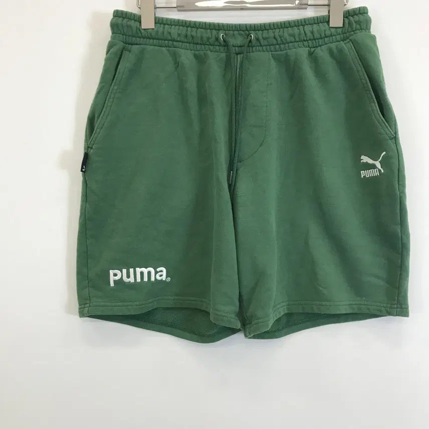 [BUNJANG] Puma Embroidered Logo Sweat Shorts Green L / 푸마 자수로고 반바지 [L]