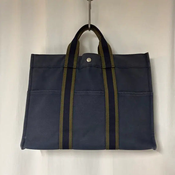 [BUNJANG] Hermes Fourre Tout Tote Bag MM Navy/Olive 90s / 90's 에르메스 후루토 토트백