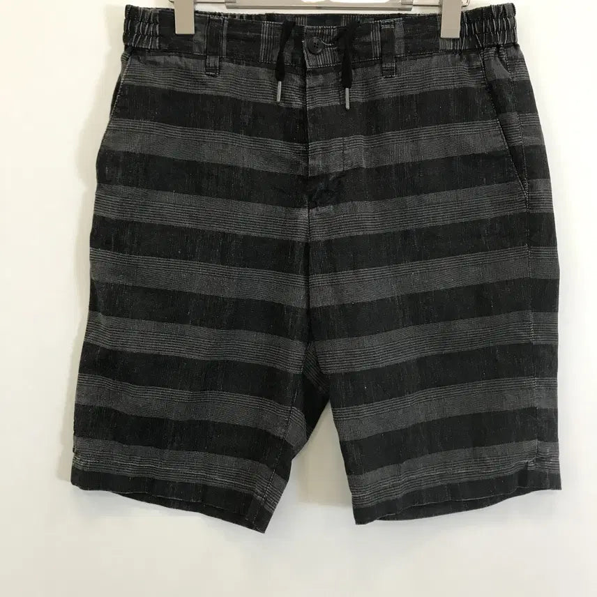 [BUNJANG] SERIES Linen Blend Shorts Black/Grey Size 82 / 시리즈 series 린넨 쇼츠 [82]