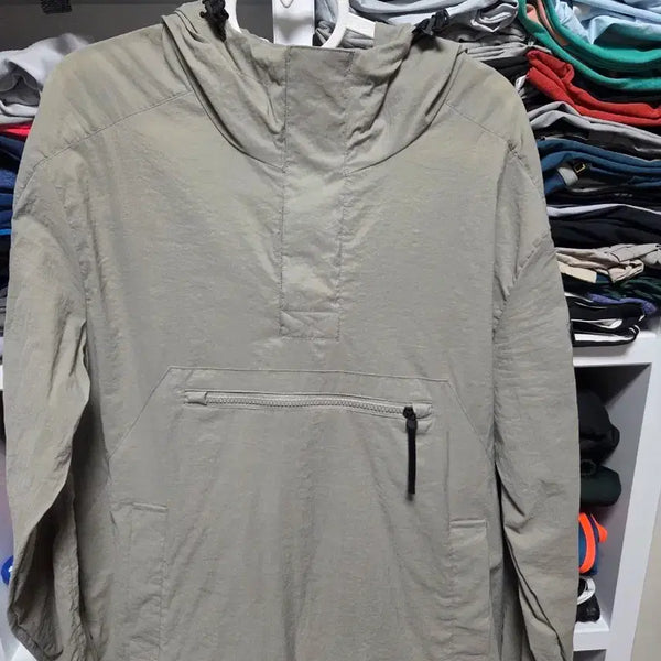 [BUNJANG] Gray Hooded Anorak Windbreaker Jumper Size 100 / 후드 아노락 바람막이 점퍼 회색 100