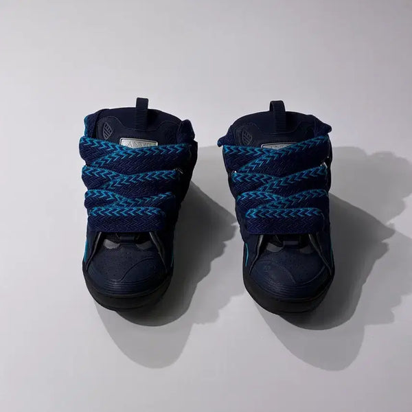 [BUNJANG] Lanvin Curb Sneakers Navy Leather Size 43 / 랑방 커브 스니커즈 네이비 43사이즈