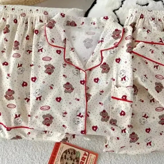 [BUNJANG] Heart Puppy 3-Piece Pajama Set / 하트 퍼피 3종세트 잠옷