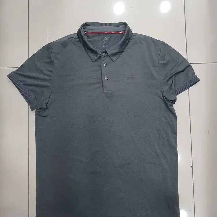 [BUNJANG] Adidas Golf L Dark Gray Short Sleeve Polo T-Shirt / 아디다스 골프 L 진회색 반팔카라티셔츠 중고 운동 시원한소재