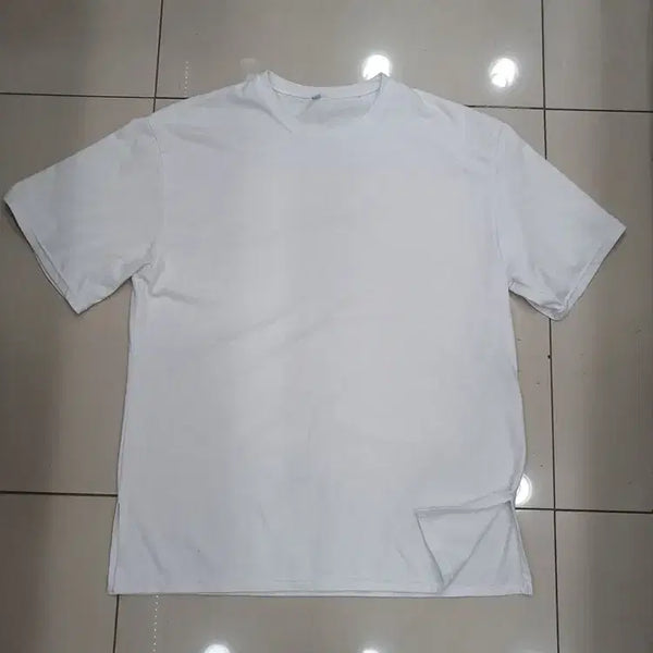 [BUNJANG] White Oversized T-Shirt with Side Slits / 5 흰색 오버핏 밑단옆면트임 오버핏 반팔티셔츠 중고