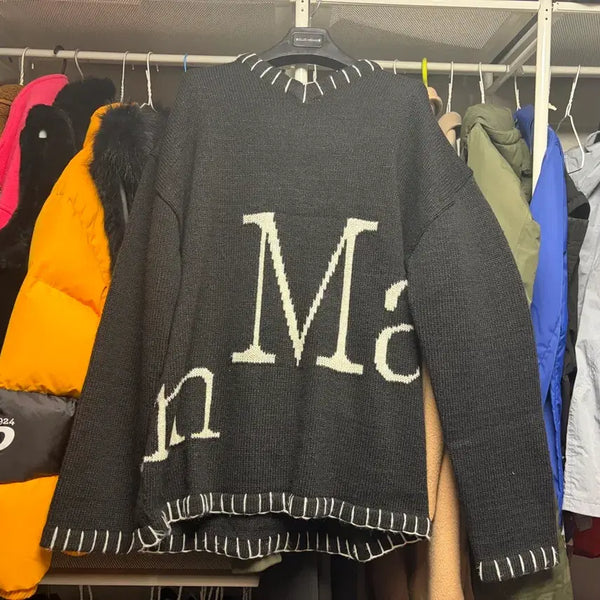 [BUNJANG] Matin Kim Black Knit Sweater Free Size / 마땡킴 니트 free 사이즈