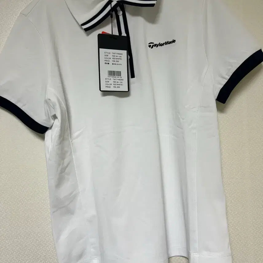 [BUNJANG] TaylorMade Women's Golf Wear Top White Navy Size 90 / 테일러메이드 여성