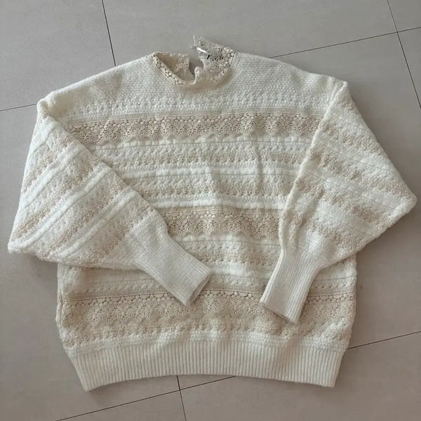 [BUNJANG] Zara Ivory Lace Knit S / 자라 아이보리 레이스 니트 S