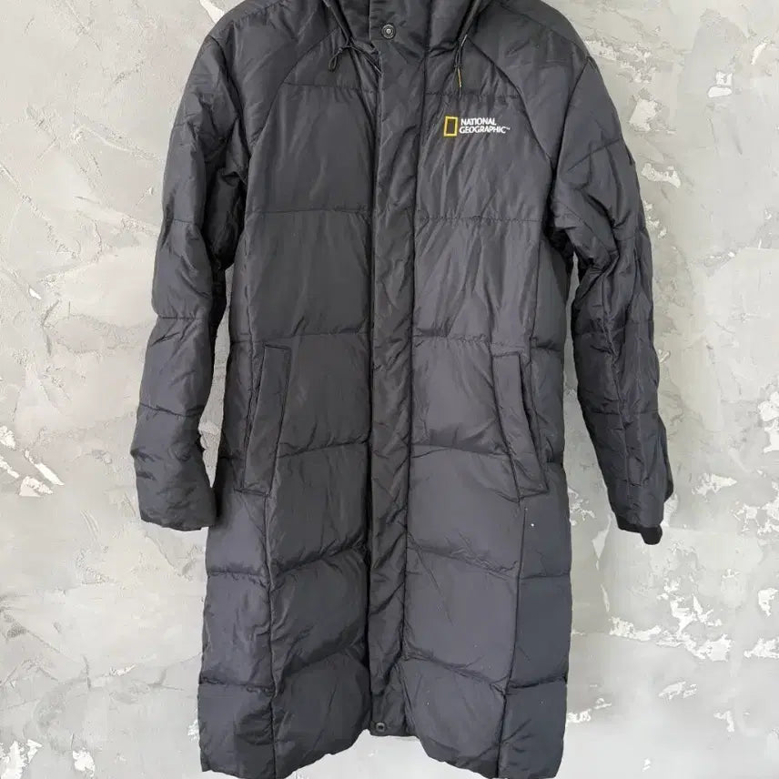 [BUNJANG] National Geographic Black Hooded Long Padding M / 내셔널지오그래픽 롱패딩 블랙 후드 M