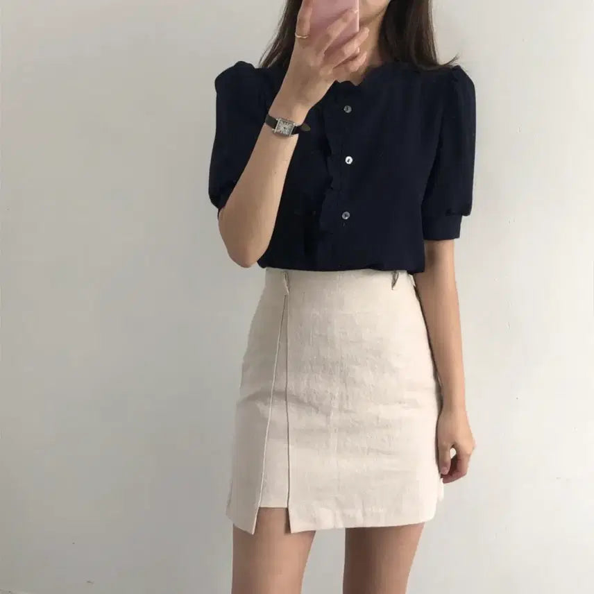 [BUNJANG] Frill Blouse / 프릴 블라우스