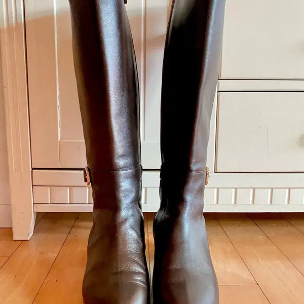 [BUNJANG] Mook Chocolate Leather Long Boots (245) / mook무크 소가죽 롱부츠 245