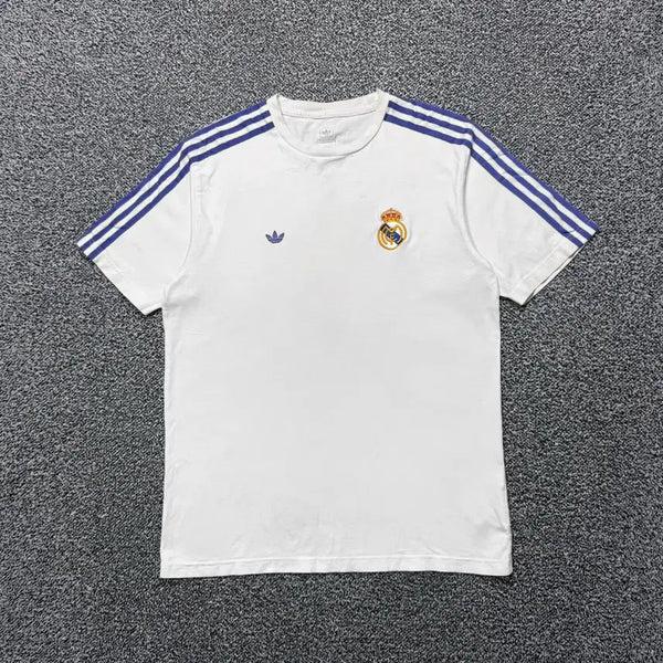 [BUNJANG] Adidas Firebird Real Madrid Team Logo Purple Line T-Shirt / Name : 아디다스 파이어버드 레알마드리드 팀로고 퍼플라인 반팔티 :)