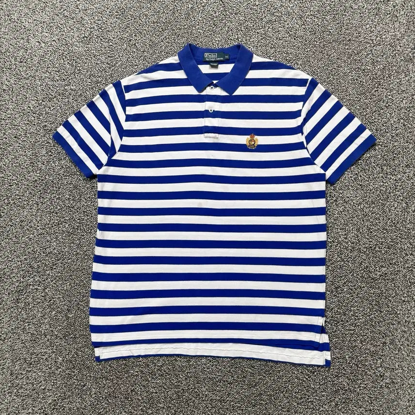 [BUNJANG] Polo Ralph Lauren Signature Logo Stripe PK Short Sleeve Polo Shirt XL / Name : 폴로 랄프로렌 시그니처로고 스트라이프 pk 반팔 카라티 :)