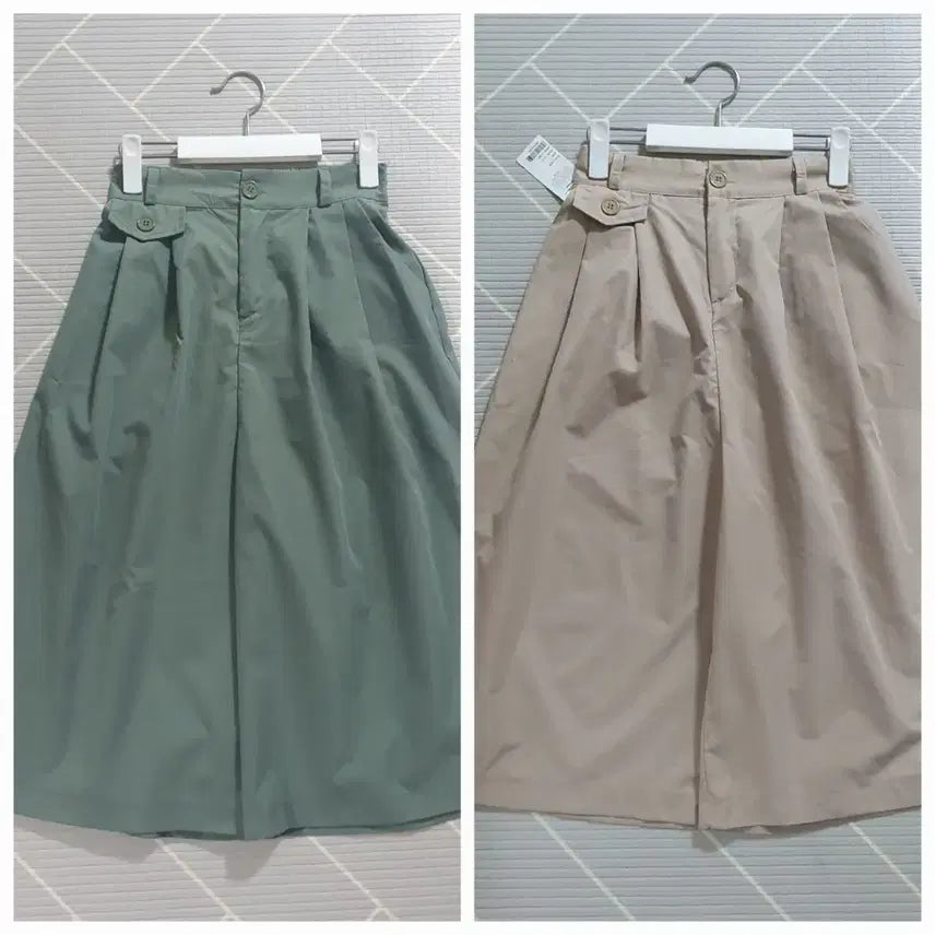 [BUNJANG] Wide Pintuck Bermuda 7-Part Pants Set / (새상품)2종일괄 와이드 핀턱 버뮤다 7부팬츠