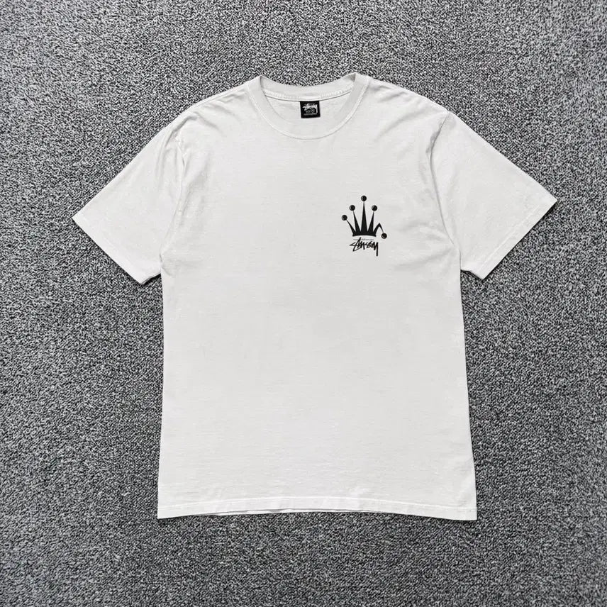 [BUNJANG] Stussy Regal Crown Short Sleeve T-Shirt White / Name : 스투시 리갈 크라운 화이트컬러 반팔티 :)